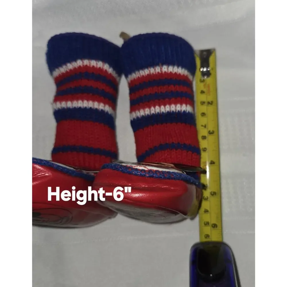 Disney Mickey Mouse Club Knit Slippers Socks Kids 4.5 Walt Disney VTG 60s 70s